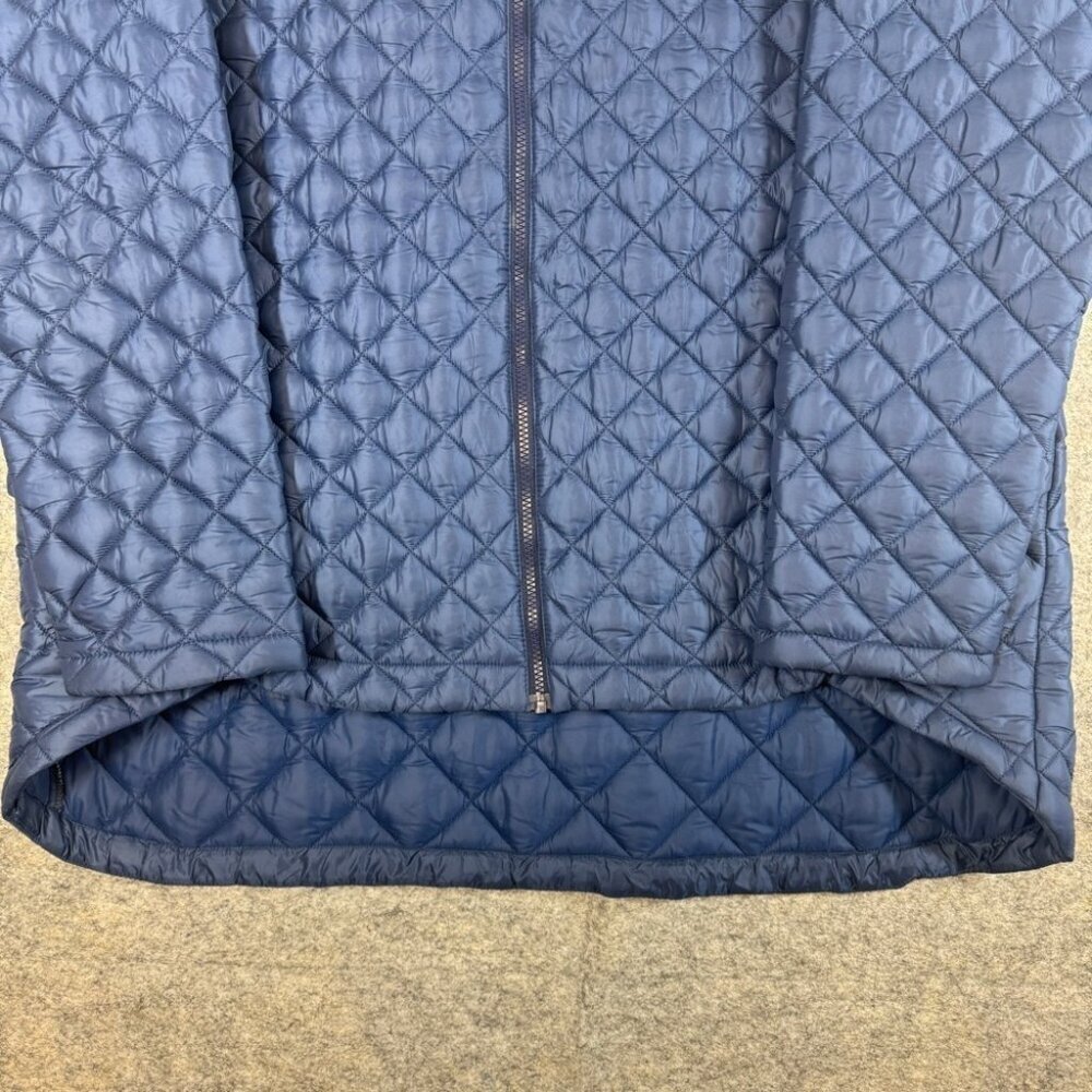 Athleta Navy Blue Quilted Whisper Featherless Jacket Full Zip Coat Performance - Picture 5 of 14